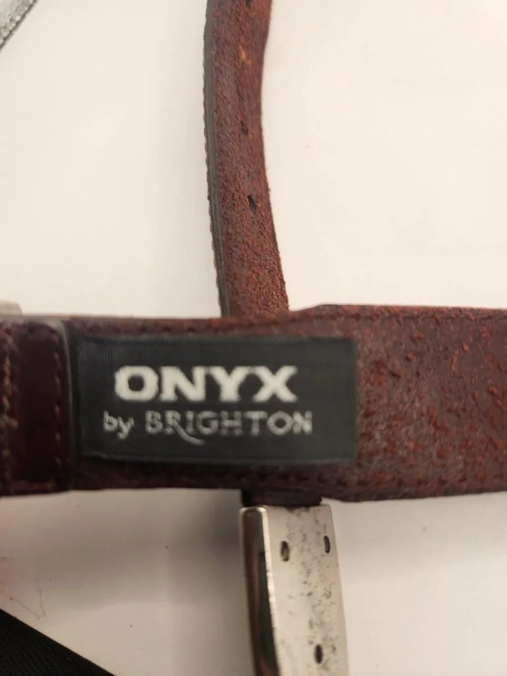 90s Onyx Brighton Brown Leather Belt Golf Player Medallions Silver Tone